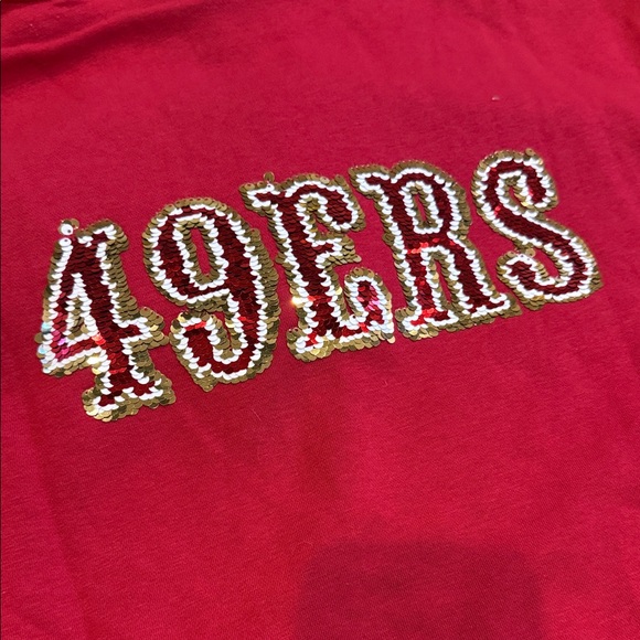 San Francisco 49ers Cuce Scarlet Rhinestone Logo Hoodie - Picture 4 of 5